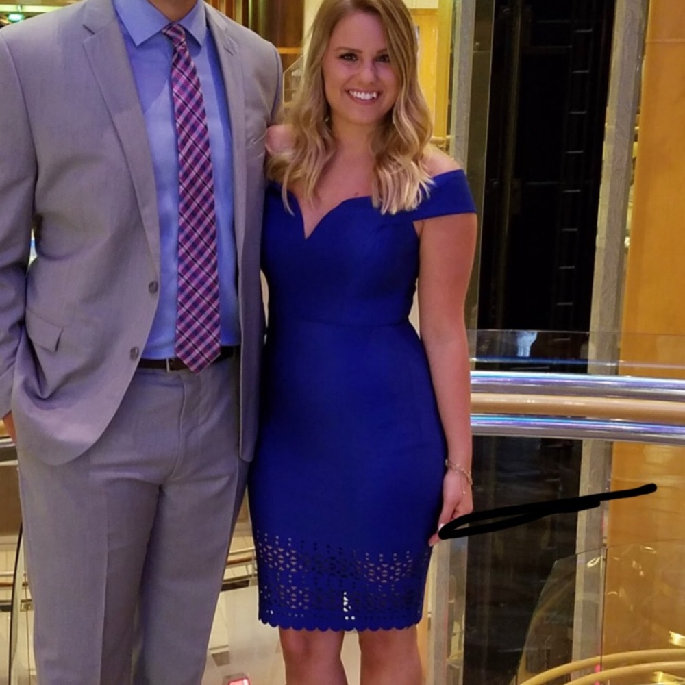 Blue fit bodycon dress